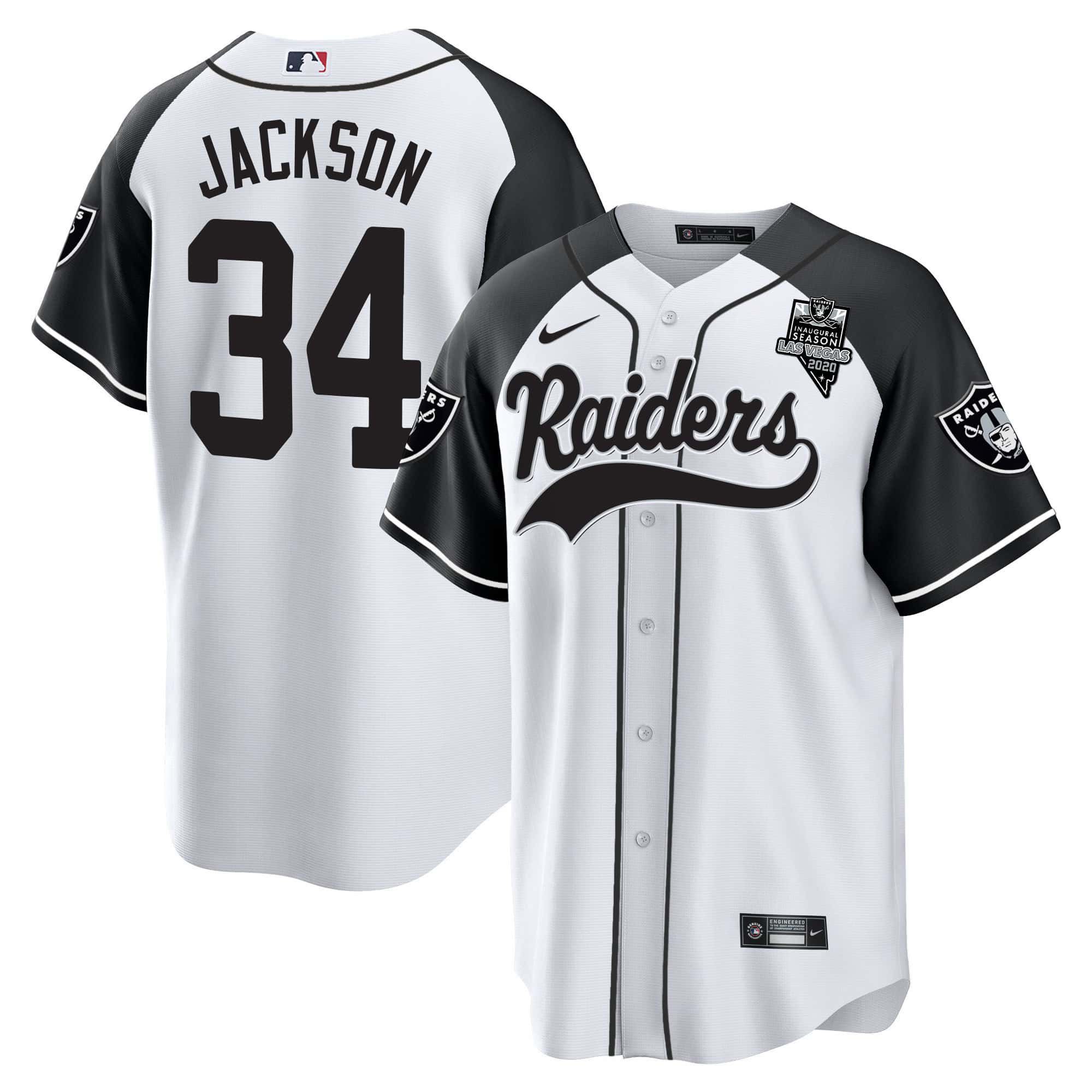 Men Oakland Raiders 34 Jackson White 2024 Nike Vapor Baseball NFL Jersey style 1